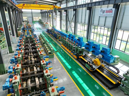 Стан для сварных труб диаметром 300-508 мм, скорость 0-25 м/мин.