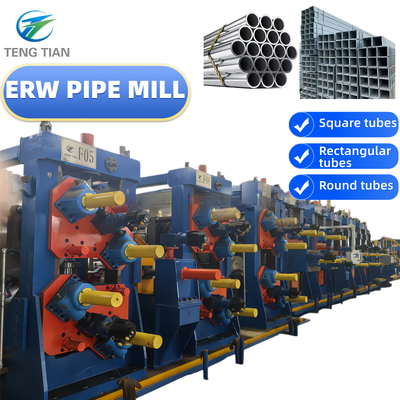 HG140 High-frequency Carbon Steel Tube Line CE PLC Auto Control Quick Mold Swap Φ50-140x6.0mm 60m/min High Output
